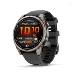 GARMIN FNIX 8 PRO, 51MM, AMOLED DISPLAY, PREMIUM CONNECTED MULTISPORT GPS SMARTWATCH, INREACH TECHNOLOGY, SAPPHIRE, TITANIUM WITH GRAPHITE/BLACK SILICONE BAND