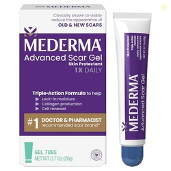 MEDERMA ADVANCED SCAR GEL - TREATS OLD & NEW SCARS, REDUCES APPEARANCE OF SCARS FROM ACNE, SURGERY, BURNS, INJURY & STRETCH MARKS, 0.70 OZ (20G)