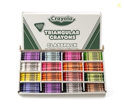 Crayola Triangular Crayon Classpack (256ct), 16 Assorted Toddler Crayons, Anti Roll, Bulk School Classroom Essentials, Preschool & Kindergarten Must Haves