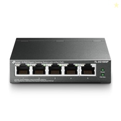 TP-Link TL-SG1005P, 5 Port Gigabit PoE Switch, 4 PoE+ Ports @65W, Desktop, Plug & Play, Sturdy Metal w/ Shielded Ports, Fanless, QoS & IGMP Snooping