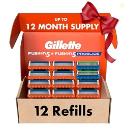 GILLETTE FUSION5 MEN'S RAZOR BLADE REFILLS, 10 COUNT + FUSION5 PROGLIDE RAZOR BLADE REFILLS - 2 COUNT, HOLIDAY GIFTS FOR MEN