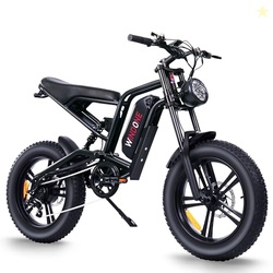 Windone E2 Electric Bike for Adults, Full Suspension, 48V13Ah Removable Battery, Up to 28MPH & 46.6 Miles (PAS), 750W Ebike with All-Terrain 4.0" Fat Tires, Cruise Control, UL Certified, Moped E-Bike