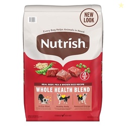NUTRISH DRY DOG FOOD, REAL BEEF, PEA & BROWN RICE RECIPE WHOLE HEALTH BLEND FOR ADULT DOGS, 40 LB. BAG, PACKAGING MAY VARY (RACHAEL RAY)