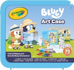 Crayola Bluey Create & Color Art Case (75+pcs), Bluey Coloring Pages & Stickers, Holiday for Girls & Boys, Art Kit for Kids, Ages 5+