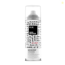 IGK GOOD BEHAVIOR Spirulina Protein Smoothing Spray | Frizz Control + Heat Protectant | Vegan + Cruelty Free | 5.6 Oz