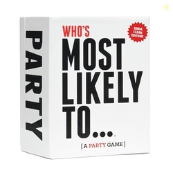 DSS Games Who's Most Likely to...Kinda Clean Family Edition [A Party Game | Great for Adults & Teens | White Elephant Gift, Stocking Stuffer | Game Nights & Big Groups]