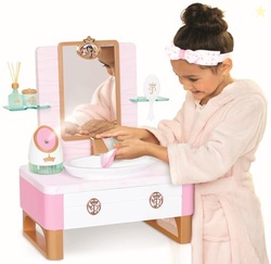 Disney Princess Style Collection Girls Deluxe Day Spa with Realistic Steamer, Play Skincare Essentials & Real Running Water, 20+ Pieces