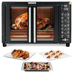 GOURMIA TOASTER OVEN AIR FRYER COMBO 17 COOKING PRESETS 1700W FRENCH DOOR DIGITAL AIR FRYER OVEN 24L CAPACITY ACCESSORIES, CONVECTION RACK, BAKING PAN TRAY RECIPE BOOK GTF7460,LARGE,BLACK