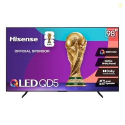 HISENSE 98" CLASS QD5 SERIES (98QD5QG, 2025 MODEL) BEST VALUE QLED 4K UHD SMART GOOGLE TV, NATIVE144HZ, MOTION RATE 480, DOLBY VISION ATMOS, HDR 10+, AMD FREESYNC PREMIUM, MEMC, VRR, ALLM