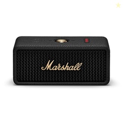 MARSHALL EMBERTON III PORTABLE BLUETOOTH SPEAKER - RUGGED WATERPROOF IP67 DESIGN | LOUD STEREO SOUND, DEEP BASS WITH 32+ HR PLAYTIME | COMPACT AND WIRELESS FOR TRAVEL AND OUTDOORS - BLACK & BRASS