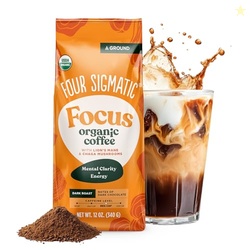 Four Sigmatic Focus Mushroom Coffee | Organic Ground Coffee with Lion's Mane Mushroom and Chaga for Better Focus and Immune Support | 12oz Bag