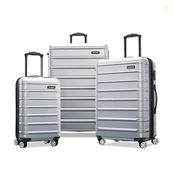 Samsonite Omni 2 Hardside Expandable Luggage with Spinner Wheels, 3-Piece Set (19/24/28), Artic Silver