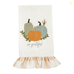 Mud Pie Pumpkin Hand Towel, Three, 14" x 21"