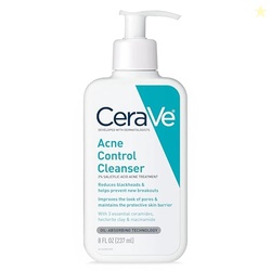CeraVe Acne Treatment Face Wash, Salicylic Acid Cleanser with Purifying Clay, Niacinamide, and Ceramides, Pore Control and Blackhead Remover, 8 Ounce