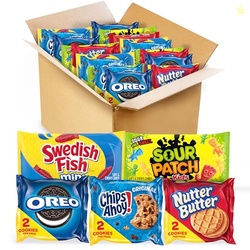 OREO, CHIPS AHOY!, NUTTER BUTTER, SOUR PATCH KIDS & SWEDISH FISH CANDY & COOKIES VARIETY PACK, 40 SNACK PACKS