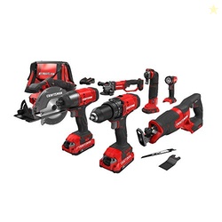 CRAFTSMAN V20 Power Tool Combo Kit, 7-Tool Cordless Power Tool Set with 2 Batteries and Charger (CMCK700D2)