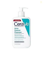 CERAVE ACNE CONTROL CLEANSER, 2% SALICYLIC ACID TREATMENT FORMULATED WITH NIACINAMIDE + CERAMIDES + OIL ABSORBING CLAY, GENTLE FACE WASH HELPS CLEAR & PREVENT ACNE, FRAGRANCE FREE, 16 OUNCE