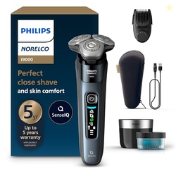 Philips Norelco Shaver i9000, Wet & Dry Electric Shaver, Taubenblau, SenseIQ Technology, Triple Lift & Cut System, 360 Rotating Dual SteelPrecision Precision Blades, Beard Styler, Model X9001/91