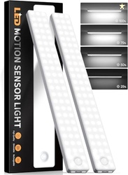 UNDER CABINET LIGHTING, MOTION SENSOR LIGHT INDOOR, USB RECHARGEABLE BATTERY OPERATED WITH MAGNETIC CLOSET, KITCHEN, COUNTER, MOTION-ACTIVATED AUTO SHUT-OFF, EYE-CARE GRADUAL BRIGHTNESS (2-PACK)