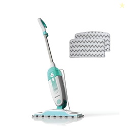 Shark Steam Mop with 2 Machine Washable Dirt Grip Pads, Removable Water Tank, Lightweight, Steam Cleaner for sealed Hard Floors, Marble, Stone, Hardwood, Tile, Laminate, White/Seafoam, S1000