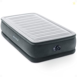 Intex 67765ED Dura-Beam Deluxe Comfort-Plush Mid-Rise Air Mattress : Fiber-Tech  Twin Size  Built-in Electric Pump  13in Bed Height  300lb Weight Capacity