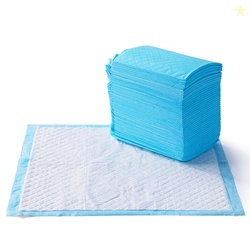Amazon Basics Heavy Duty Dog and Puppy Pee Pads, 5-Layer Leak-Proof Ultra Absorbent, Quick-Dry Surface, Potty Training, Regular (24x23"), 50 Count, Blue & White