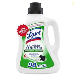Lysol Tough Odor Eliminator Laundry Sanitizer Additive, Sanitizing Liquid for Gym Clothes and Activewear, 0% Bleach, Eliminates Odor Causing Bacteria, 90oz