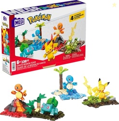 MEGA POKMON BUILDING TOYS SET KANTO REGION TEAM WITH 130 PIECES, 4 POSEABLE AND ARTICULATED CHARACTERS, 2 INCHES TALL, FOR KIDS