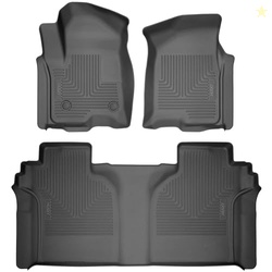 HUSKY LINERS WEATHERBEATER FLOOR MATS | FITS 2015-2025 FORD F-150 (INCLUDES 2022-2025 LIGHTNING) SUPERCREW CAB ONLY W/CARPET & W/OUT FOLD FLAT STORAGE | FRONT & 2ND ROW, 3-PC BLACK - 94041