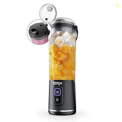 NINJA BLAST PORTABLE BLENDER, CORDLESS, 18OZ. VESSEL, PERSONAL BLENDER FOR-SHAKES AND SMOOTHIES, BPA FREE, LEAKPROOF-LID AND SIP SPOUT, USB-C RECHARGEABLE, DISHWASHER SAFE, METALLIC BLACK, BC151MB