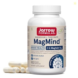 Jarrow Formulas Magnesium L-Threonate, MagMind Magtein Brain Supplements for Memory Support, 90 Veggie Capsules, Up to a 30 Day Supply