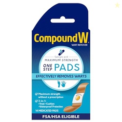 Compound W Wart Remover Maximum Strength One Step Pads, 14 Medicated Pads