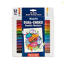 Crayola Dual Chisel Tip & Brush Markers (12ct), Markers for Adults, Art Marker Set, Coloring Supplies, Gifts for Teens & Adults