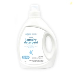 Amazon Basics Concentrated Liquid Laundry Detergent, Free of Perfumes & Clear of Dyes, 110 loads, 82.5 Fl Oz (Previously Solimo)