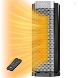 3rd-Gen AEOCKY Space Heater with AI Thermostat, 1500W PTC Electric Heaters for Indoor Use With Remote, 70 Oscillation, Utmost Silence, Safe Portable for Office, Bedroom, Room, Home