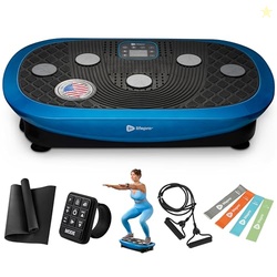 LifePro Rumblex Plus 4D Vibration Plate Exercise Machine - Triple Motor Oscillation, Linear, Pulsation + 3D/4D Motion Vibration Platform/Whole Body Vibration Machine for Weight Loss & Shaping. (Blue)