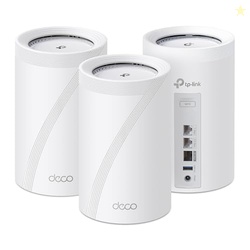 TP-Link Deco BE67 Tri-Band WiFi 7 BE14000 Whole Home Mesh System | 8-Stream 14Gbps | 110G+12.5G Multi-gig Wired Backhaul | Up to 8100 Sq.ft | VPN, HomeShield, MLO, 320 MHz, AI-Roaming (3-Pack)