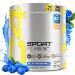CELLUCOR C4 SPORT PRE WORKOUT POWDER BLUE RASPBERRY - PRE WORKOUT ENERGY WITH 3G + 135MG CAFFEINE AND BETA-ALANINE PERFORMANCE BLEND - NSF CERTIFIED FOR SPORT | 30 SERVINGS