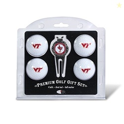 Team Golf NCAA Virginia Tech Hokies 4 Golf Ball And Divot Tool Set Regulation Size Golf Balls (4 Count) & Divot Tool with Removable Double-Sided Magnetic Marker