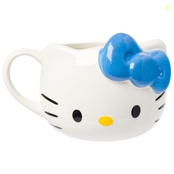 Silver Buffalo Sanrio Hello Kitty Blue Bow Ceramic 3D Sculpted Mug, 20 Ounces