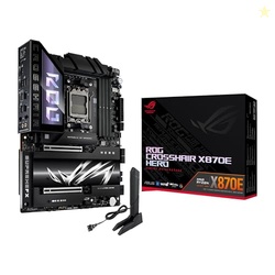 ASUS ROG Crosshair X870E Hero AMD X870E AM5 ATX Motherboard, Advanced AI PC Ready, 18+2+2 Power Stages, DDR5, PCIe 5.0, 5X M.2, Wi-Fi 7, USB4, AI Overclocking, Core Flex, PCIe Slot Q-Release Slim