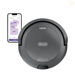 Shark Navigator Robot Vacuum with SmartPath Navigation and Self-Cleaning Brushroll, Powerful Suction, Pet Hair Pickup, Anti-Hair Wrap, for Carpets & Hard Floors, Steel Grey, RV2110