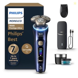 Philips Norelco Shaver i9000 Prestige Ultra, Wet & Dry Electric Shaver, Adriatic, SenseIQ Pro Technology, Triple Lift & Cut System, 360 Rotating NanoTech Precision Blades, Precision Trimmer, XP9401/92