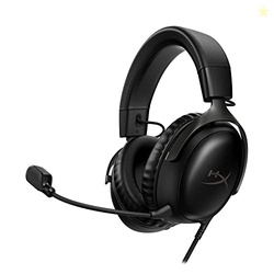 HYPERX CLOUD III  WIRED GAMING HEADSET, PC, PS5, XBOX SERIES X|S, ANGLED 53MM DRIVERS, DTS SPATIAL AUDIO, MEMORY FOAM, DURABLE FRAME, ULTRA-CLEAR 10MM MIC, USB-C, USB-A, 3.5MM  BLACK