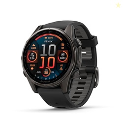 Garmin fnix 8  43mm, AMOLED, Sapphire, Premium Multisport GPS Smartwatch, Long-Lasting Battery Life, Dive-Rated, Built-in LED Flashlight, Carbon Gray DLC Titanium with Pebble Gray Band