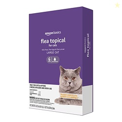 AMAZON BASICS TOPICAL FLEA TREATMENT FOR LARGE CATS (OVER 9 POUNDS), 6 COUNT (PREVIOUSLY SOLIMO