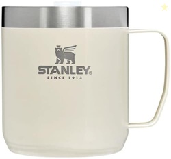 STANLEY Stay-Hot Camp Mug 12 oz | Press Fit Drink Through Lid | Cup for Coffee, Tea and Drinks | Insulated Stainless Steel Coffee Mug | BPA-Free | Cream Gloss