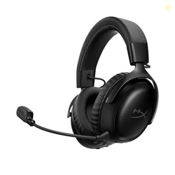 HyperX Cloud III S  Wireless Gaming Headset for Multi-Platform, 2.4GHz, Bluetooth, Battery Life up to 120 Hours 2.4GHz / 200 Hours Bluetooth, 53mm Angled Drivers, Detachable Mic  Black