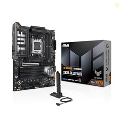 ASUS TUF Gaming X870-PLUS WiFi AMD AM5 X870 ATX Motherboard, 16+2+1, 80A SPS Power Stages, DDR5, PCIe 5.0 Ready, Four M.2 Slots, Wi-Fi 7, 2.5Gb LAN, HDMI, USB4 40Gbps, SATA 6 Gbps, USB 20Gbps Type-C