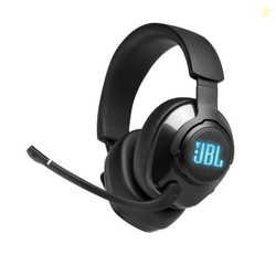 JBL QUANTUM 400 - USB OVER-EAR GAMING HEADSET WITH GAME-CHAT BALANCE DIAL, JBL QUANTUMSURROUND AND DTS, VOICE FOCUS DIRECTIONAL FLIP-UP MIC AND MEMORY FOAM EAR CUSHIONS (BLACK)